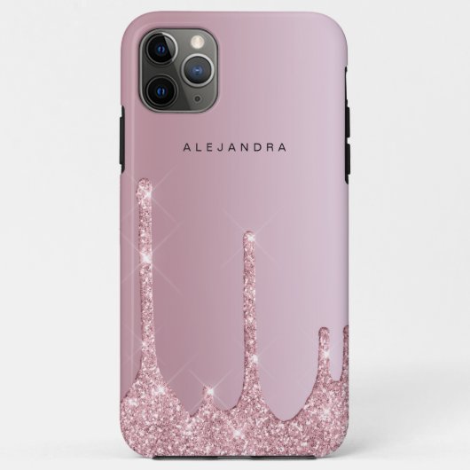 Elegant stijlvol roze roze roze goudglitterdruppel Case-Mate iPhone case (Achterkant)