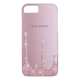 Elegant stijlvol roze roze roze goudglitterdruppel Case-Mate iPhone case