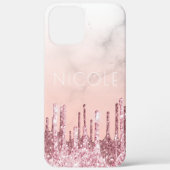 Elegant stijlvol roze roze roze goudglitterdruppel Case-Mate iPhone case (Achterkant)