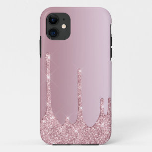 Elegant stijlvol roze roze roze goudglitterdruppel Case-Mate iPhone case