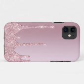 Elegant stijlvol roze roze roze goudglitterdruppel Case-Mate iPhone case (Achterkant (horizontaal))