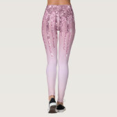 Elegant stijlvol roze roze roze goudglitterdruppel leggings (Achterkant)