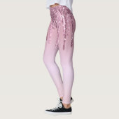 Elegant stijlvol roze roze roze goudglitterdruppel leggings (Links)