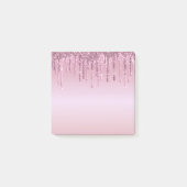 Elegant stijlvol roze roze roze goudglitterdruppel post-it® notes (Voorkant)