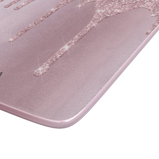 Elegant stijlvol roze roze roze goudglitterdruppel snijplank (Hoek)