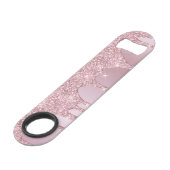Elegant stijlvol roze roze roze goudglitterdruppel speed flessenopener (Achterkant Gekanteld)
