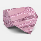 Elegant stijlvol roze roze roze goudglitterdruppel stropdas (Opgerold)