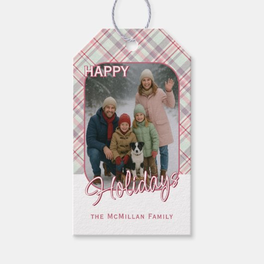 Elegant stijlvol rustiek speelpatroon cadeaulabel (Voorkant)