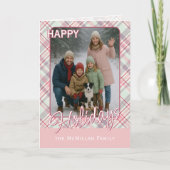 Elegant stijlvol rustiek speelpatroon feestdagen kaart (Voorkant)