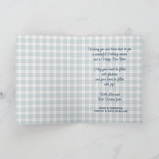 Elegant stijlvol rustiek speelpatroon feestdagen kaart (Binnen)