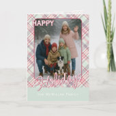 Elegant stijlvol rustiek speelpatroon feestdagen kaart (Voorkant)