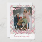 Elegant stijlvol rustiek speelpatroon feestdagenkaart (Voorkant)