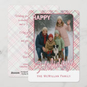 Elegant stijlvol rustiek speelpatroon feestdagenkaart (Voorkant / Achterkant)