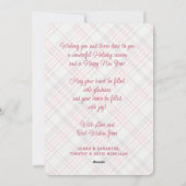 Elegant stijlvol rustiek speelpatroon feestdagenkaart (Achterkant)