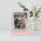 Elegant stijlvol rustiek speelpatroon feestdagenkaart (Staand voorkant)