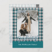 Elegant stijlvol rustiek speelpatroon feestdagenkaart (Voorkant / Achterkant)