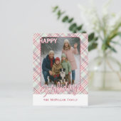 Elegant stijlvol rustiek speelpatroon feestdagenkaart (Staand voorkant)