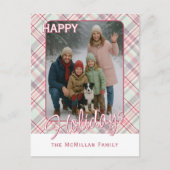 Elegant stijlvol rustiek speelpatroon feestdagenkaart (Voorkant)