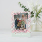 Elegant stijlvol rustiek speelpatroon feestdagenkaart (Staand voorkant)