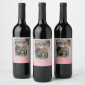 Elegant stijlvol rustiek speelpatroon wijn etiket (Flessen)