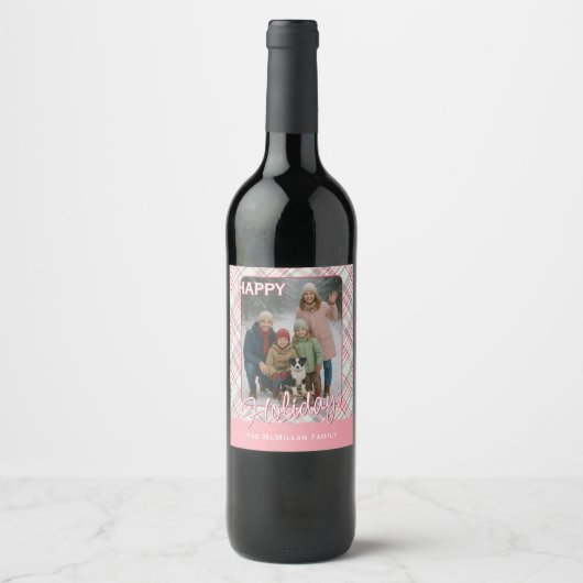 Elegant stijlvol rustiek speelpatroon wijn etiket (Voorkant)