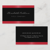 Elegant stijlvol satijn rode rand zwart persoonlij visitekaartje (Voorkant / Achterkant)