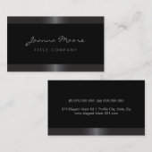 Elegant stijlvol satin grijs rand zwart visitekaartje (Voorkant / Achterkant)