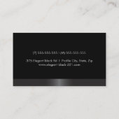 Elegant stijlvol satin grijs rand zwart visitekaartje (Achterkant)