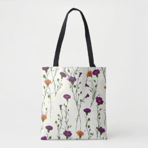 Elegant Stijlvol Schattig Paars Botanisch Bloemmot Tote Bag