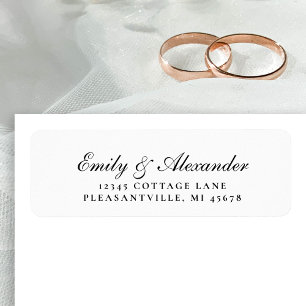 Elegant Stijlvol Schrift Huwelijks Retouradres Etiket