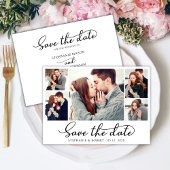 Elegant Stijlvol Script 3 Fotocollage Bruiloft Save The Date