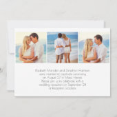 Elegant stijlvol script 4 Foto gewoon gehuwd met E Kaart (Achterkant)