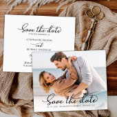Elegant Stijlvol Script Foto Bruiloft Save The Date