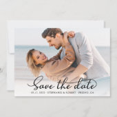 Elegant Stijlvol Script Foto Bruiloft Save The Date (Voorkant)
