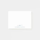 Elegant Stijlvol Script Navy Blue Monogram Kantoor Post-it® Notes (Voorkant)