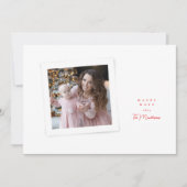 Elegant stijlvol script Rood Wit Happy Days Foto Feestdagenkaart (Voorkant)