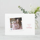 Elegant stijlvol script Rood Wit Happy Days Foto Feestdagenkaart (Staand voorkant)