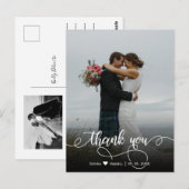 Elegant Stijlvol Script Trouwfoto Bedankt Briefkaart (Voorkant / Achterkant)
