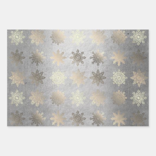 Elegant stijlvol Snowflake Pattern Kerstmis Inpakpapier Vel (Voorkant 2)