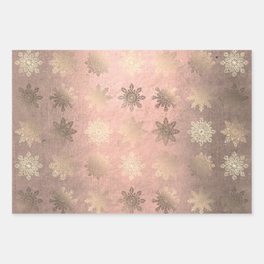 Elegant stijlvol Snowflake Pattern Kerstmis Inpakpapier Vel (Voorkant)