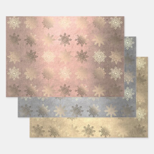 Elegant stijlvol Snowflake Pattern Kerstmis Inpakpapier Vel (Set)