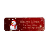 Elegant Stijlvol, Snowman, Snowflakes Etiket (Voorkant)