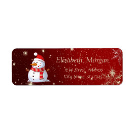 Elegant Stijlvol, Snowman, Snowflakes Etiket