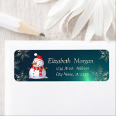 Elegant Stijlvol, Snowman, Snowflakes, Groen Etiket (Insitu)