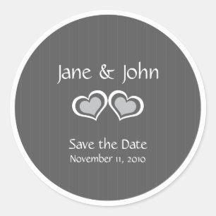 Elegant stijlvol sparen de Datum Weddenschap Ronde Sticker