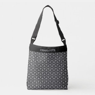 Elegant stijlvol sterrenpatroon in zwart en wit crossbody tas