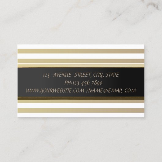 Elegant stijlvol, stijlvol, gestreept, Faux Lashes Visitekaartje (Achterkant)