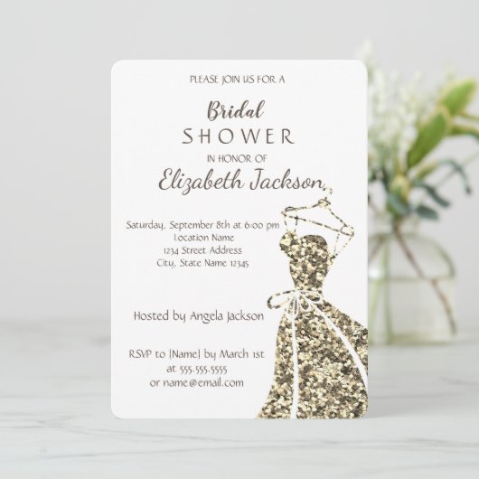 Elegant, stijlvol, stijlvol, goudvormig dress kaart (Staand voorkant)