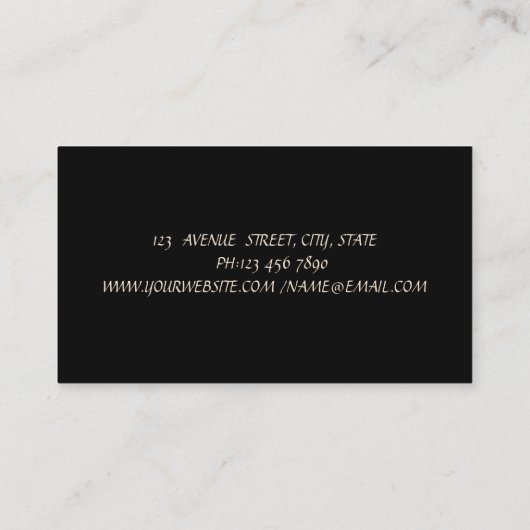 Elegant stijlvol, stijlvol, zwart-witlichter visitekaartje (Achterkant)