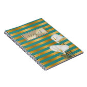 Elegant Stijlvol, Striped, Calla Lily, Gepersonali Notitieboek (Rechterzijde)